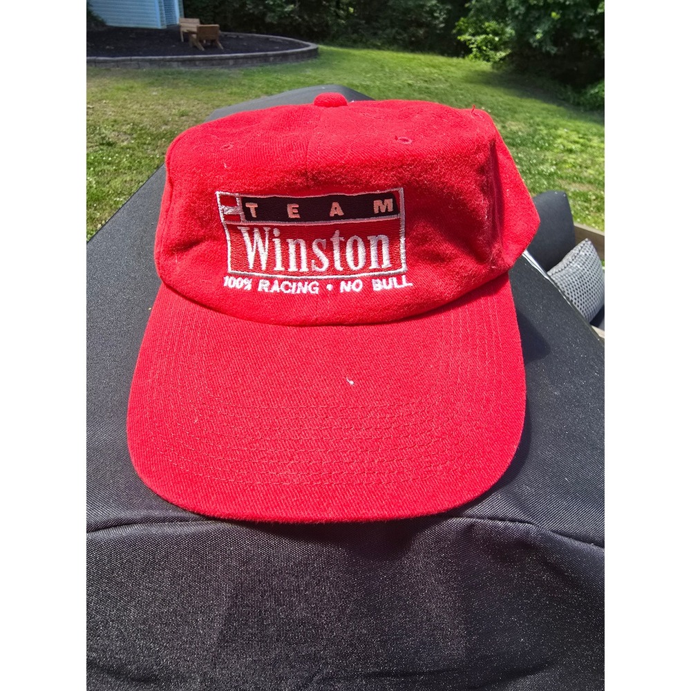 Vintage Team Winston Racing Hat Chase Authentics Red Cotton Strapback Cap NASCAR